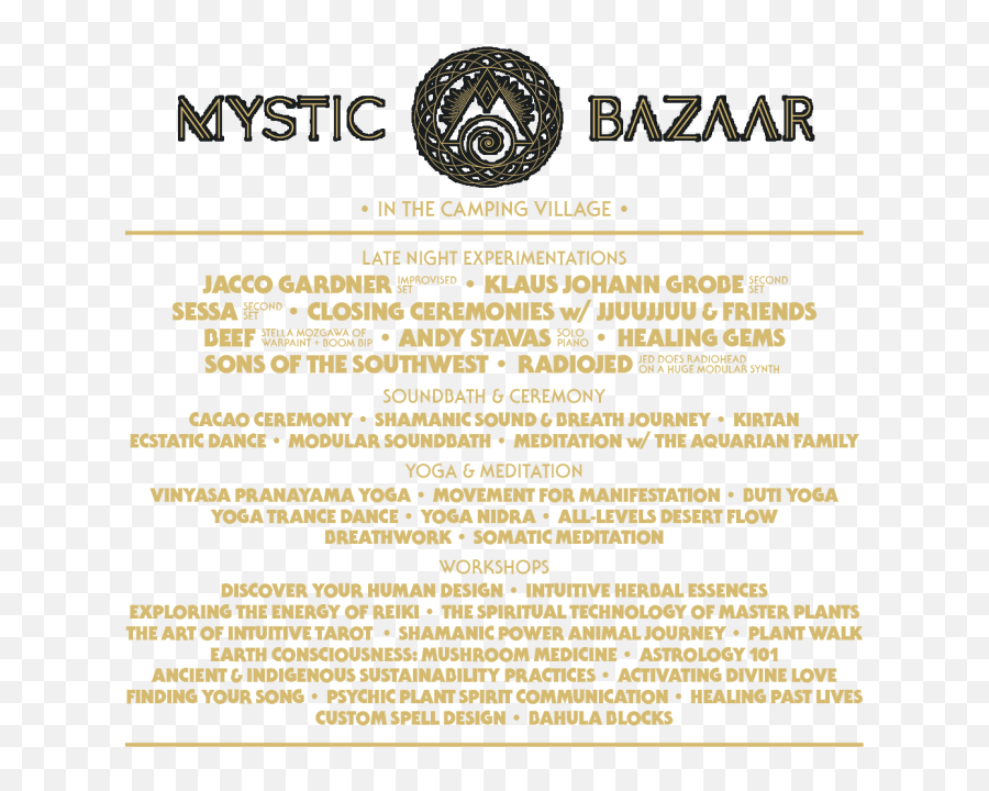 Mystic Bazaar Desert Daze October - Desert Daze 2019 Mystic Bazaar Emoji,Sacred Knowledge Of Vibration And The Power Of Human Emotions