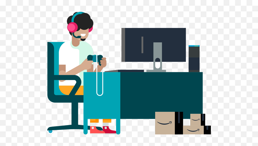 Prime Gaming - Setup Gaming Cartoon Png Emoji,Novos Emoticons Para Whatsapp