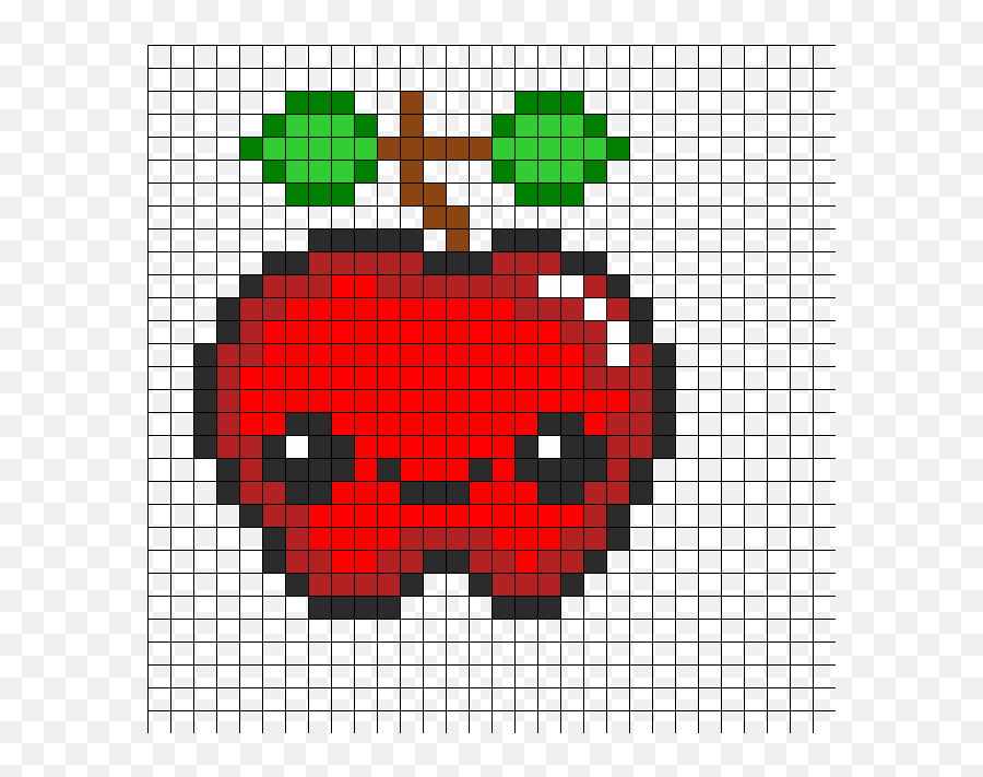 Apple Kandi Pattern Perler Bead Patterns Diy Perler Beads - Pixel Art Facile Pomme Emoji,Emoji Fuse Beads