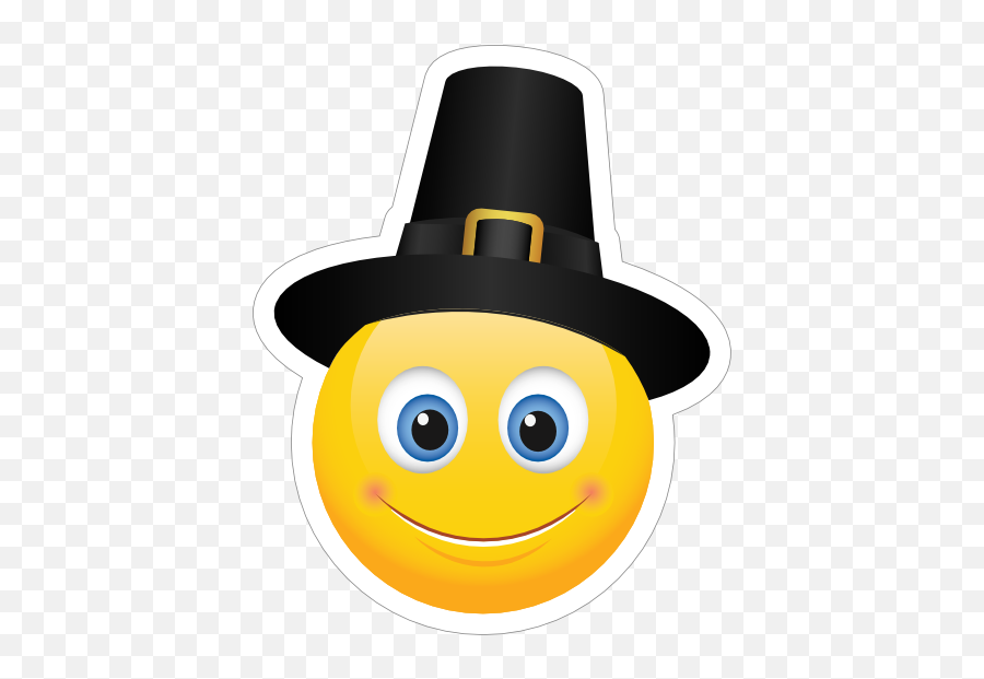 Cute Pilgrim Emoji Sticker - Happy,Terrified Emoji