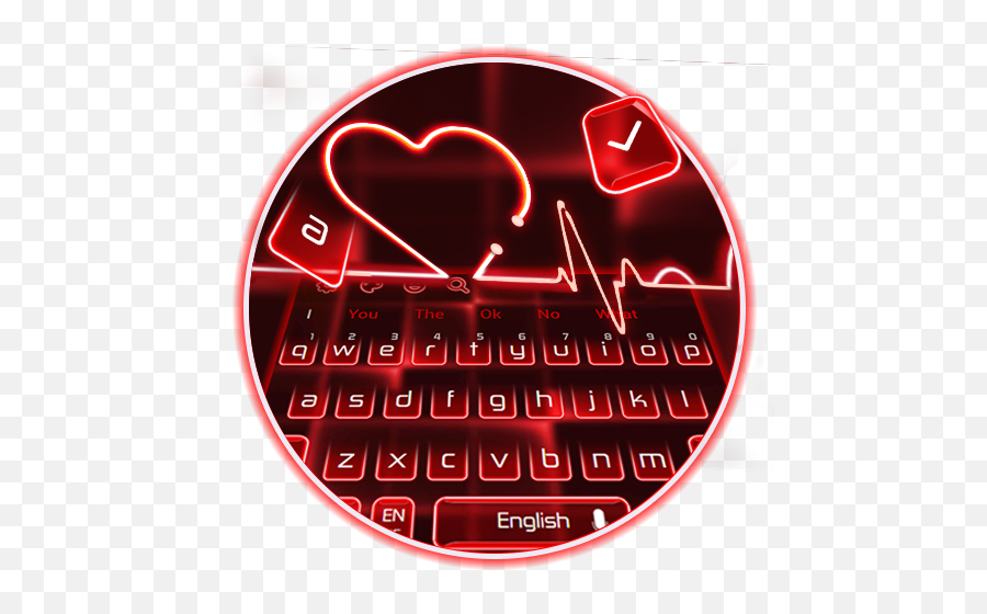 Neon Heart Keyboard Theme - Language Emoji,Emoji Smart Neon Keyboard