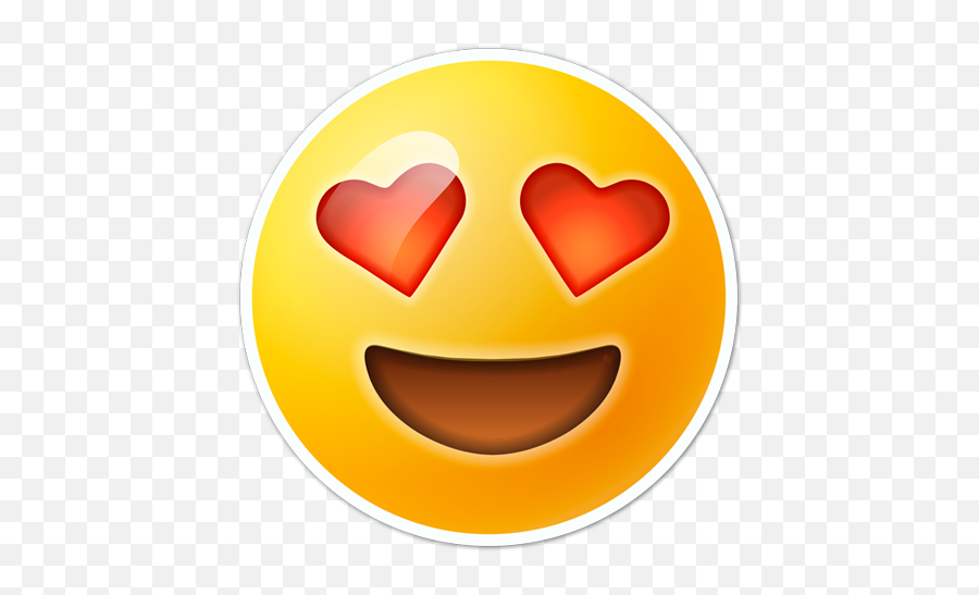 Sticker Smiley Eyes Heart Shaped - Emoticone Yeux En Coeur Emoji,Heart Eye Emoji