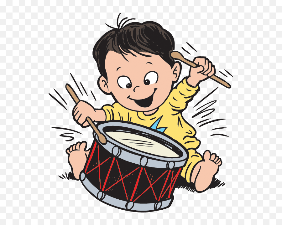 Libraries Rock - Early Readers Playing Drums Clipart Transparent Emoji,Rock Sonfs Full Of Emotion With Violin