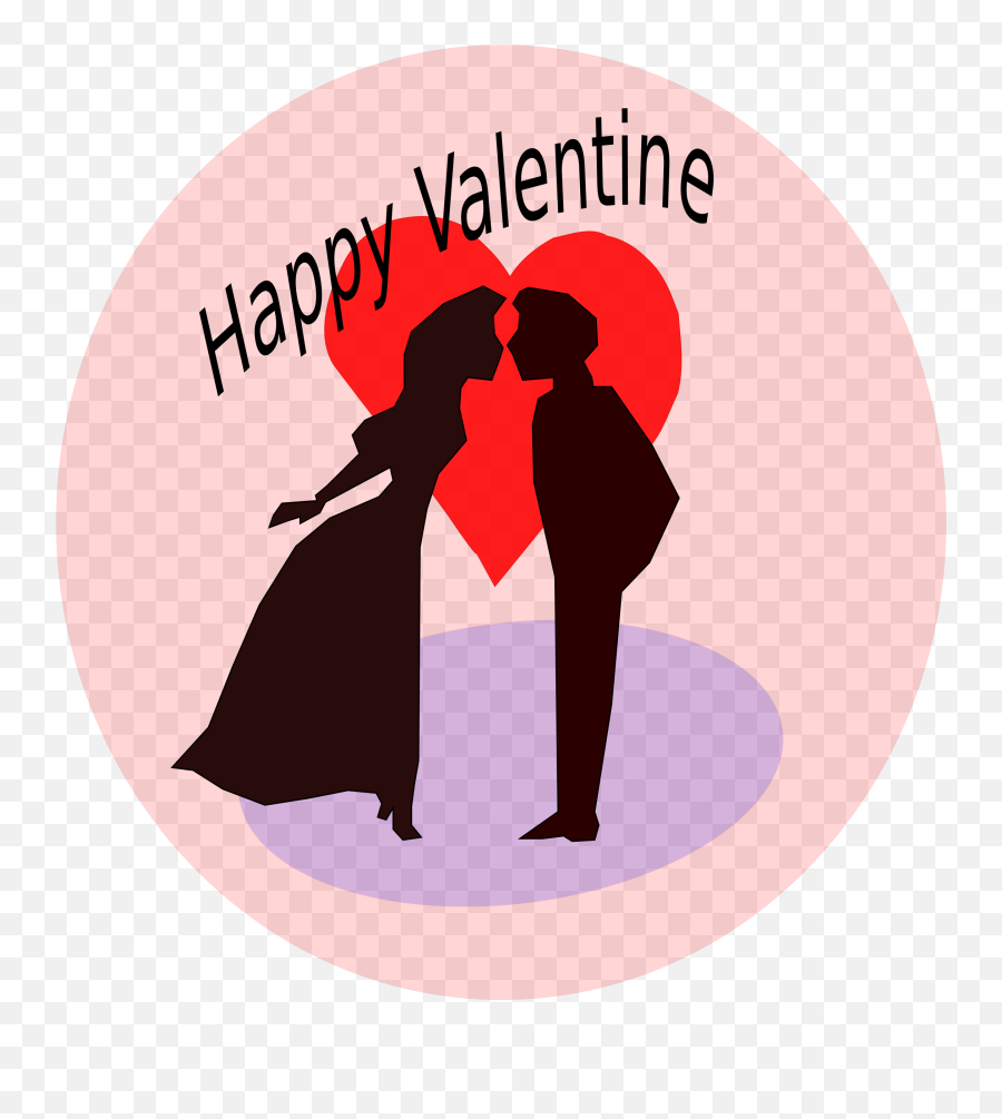 Valentine Clipart Silhouette Valentine Silhouette - Valentines Images Clip Art Emoji,Happy Valentines Day Emoji