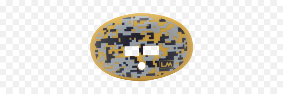 Digital Camo Gold U0026 Navy Blue Football Mouth Guard - Loudmouthguards Emoji,Lips Emoticon Text