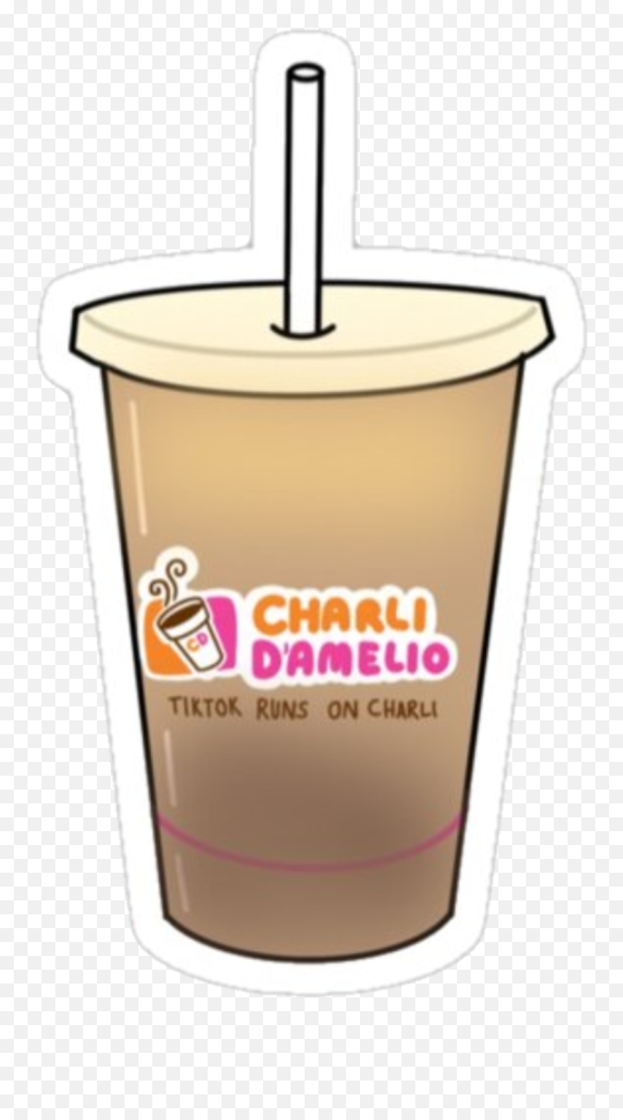 Charli Sticker By I Love Anime Too - Charli Dunkin Drink Emoji,Booze Emoji