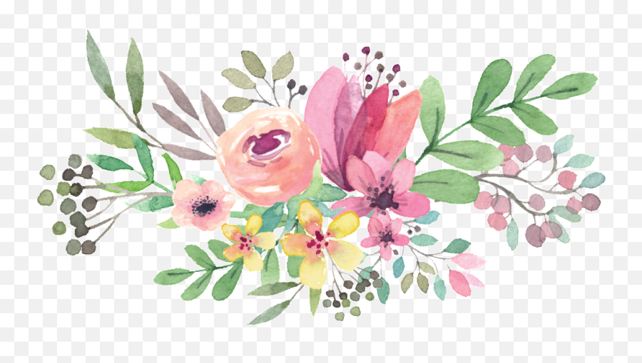 Boquet Bouquet Watercolor Sticker - Flores Watercolor Png Emoji,Boquet Emoji