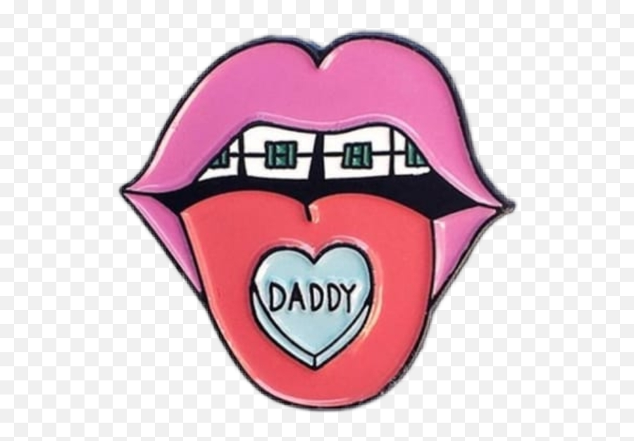Daddy Lips Lip Mouth Mouths Lipgloss Sticker By - Girly Emoji,Rose In Mouth Emoji