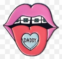 Daddy Lips Lip Mouth Mouths Lipgloss Sticker By - Girly Emoji,Rose In Mouth Emoji