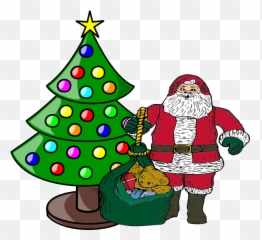 Clipart Tree Home Tree Transparent - Christmas Tree Clip Art With Santa Emoji,Santa And Tree Emoji