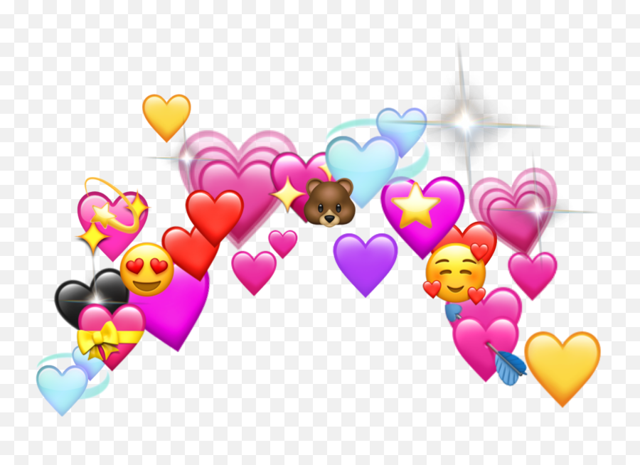 Hearts Heart Emoji Emojis Crown Sticker By,Heart Emoji Emoji - Free ...