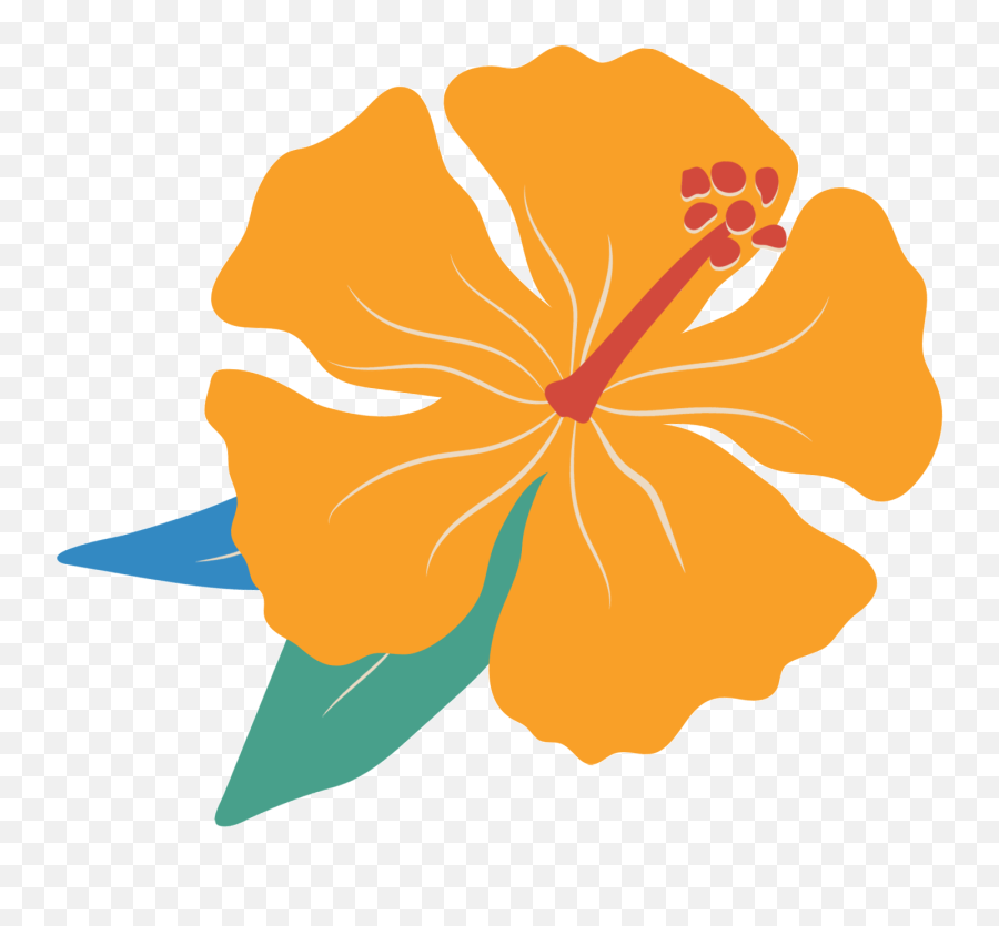Flower Hawaii Sticker By Dolkii For Ios - Hawaiian Hibiscus Emoji,Japanese Emoji Flower In Hair