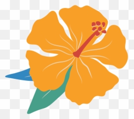 Flower Hawaii Sticker By Dolkii For Ios - Hawaiian Hibiscus Emoji,Japanese Emoji Flower In Hair
