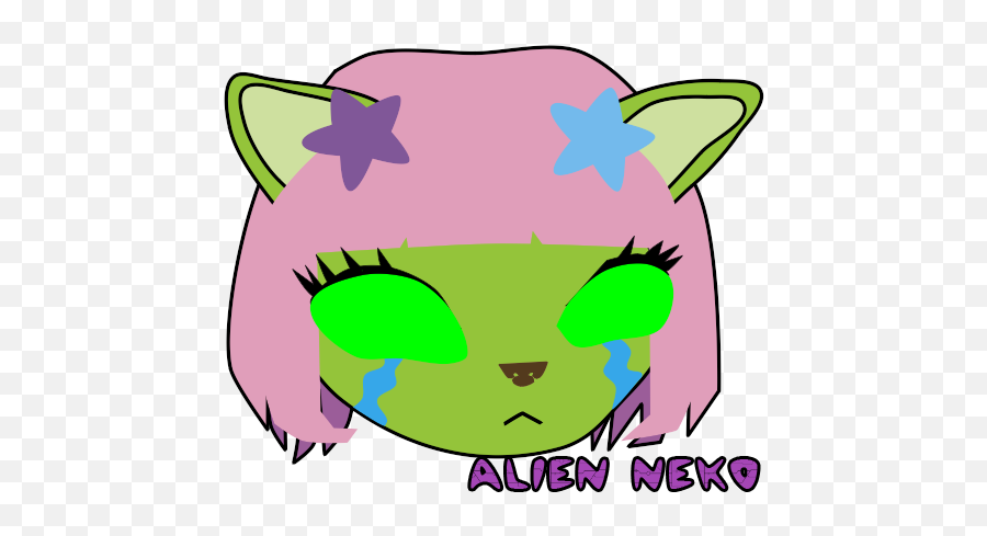 Alien Neko Free Emojistickerssmileysemoticons For Line - Clip Art,Pink Cat Emoji