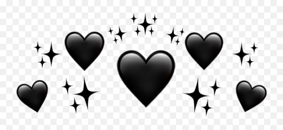 Black And Red Hearts Emoji - Crown Heart Black Png,Zucchini Emoji Meaning