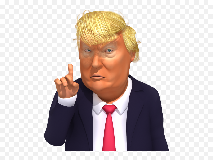 Clear Trump 3d Caricature Emoji - Trump Face Emoji,Pointing Finger Emoji