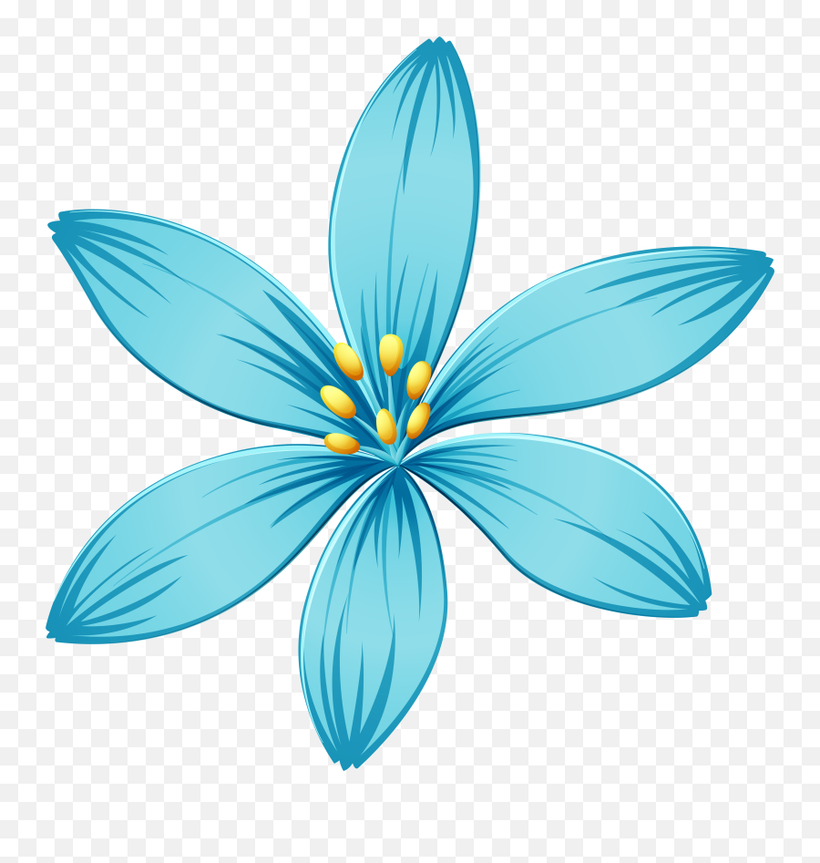 Blue Flower Blue Flower Clip Art - Transparent Background Flower Clipart Emoji,Emojis With Flowers In Beach Background