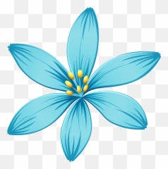 Blue Flower Blue Flower Clip Art - Transparent Background Flower Clipart Emoji,Emojis With Flowers In Beach Background