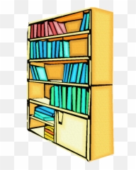 Bookcase Library Drawing Free Image - Bookcase Drawing Emoji,Agreement Bookcase Emotion