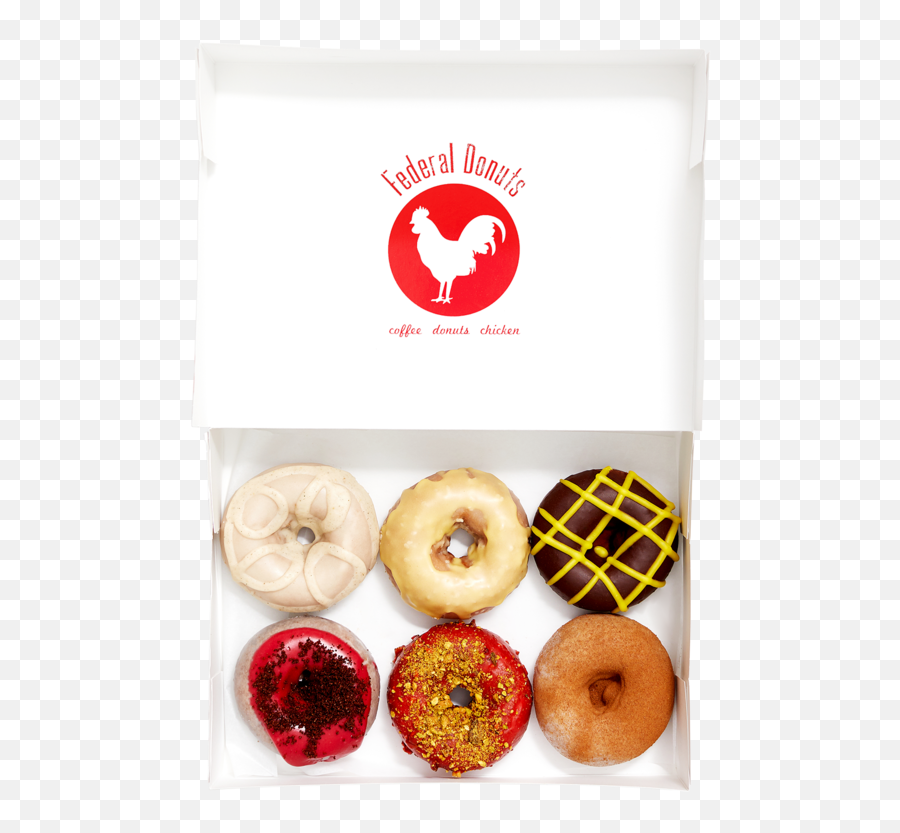 Federal Donuts Assorted Fancy Donut Box - Cider Doughnut Emoji,Facebook Emoticons Donuts