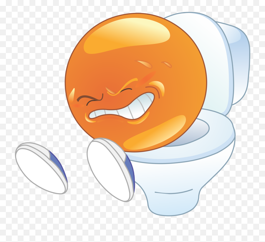 On The Toilet Emoji Decal - Pooping Emoticon,Toilet Emoji