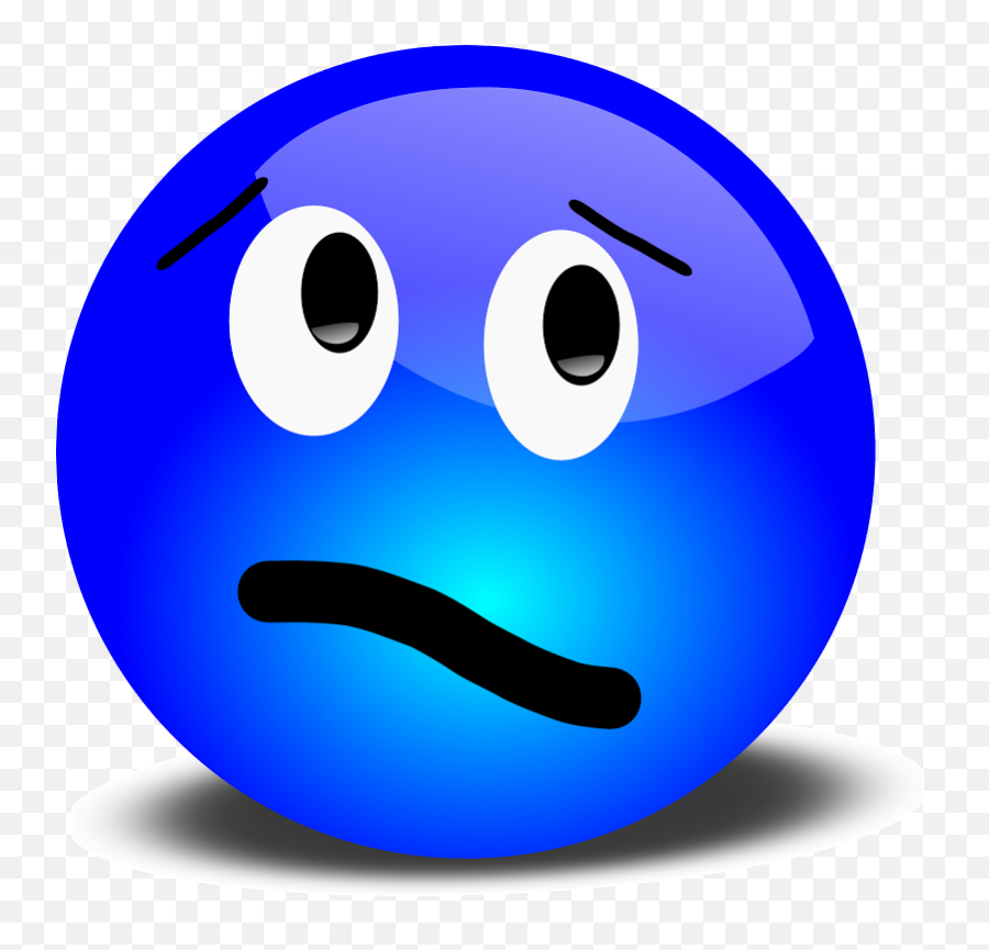 Blue Smiley Face Emoji - Clip Art Library Blue Shocked Emoji,Not Sure Emoji