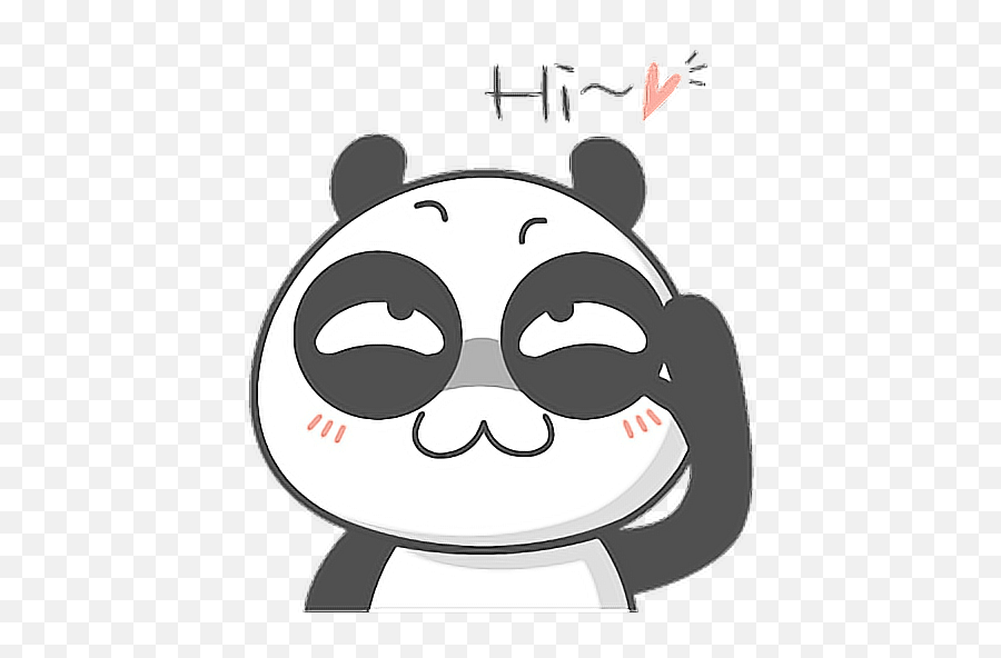 Mq Panda Hi Emojis Emoji Sticker By Marras - Dot,Panda Emoji Png