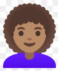 U200d Woman With Curly Hair And Medium Skin Tone - Emojis De Whatsapp Novia,Emoticon Robot Face Light