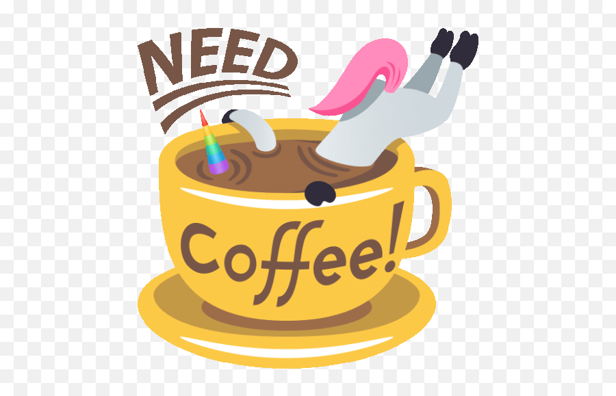 Need Coffee Unicorn Life Sticker - Need Coffee Unicorn Life Saucer Emoji,Snapchat Emojis Sleeping Drinking Coffee