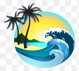 10 Palm Tree Clip Art Ideas - Beach With Waves Clip Art Emoji,What Do Three Palm Tree Emojis