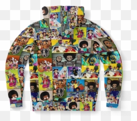 Black Cartoon Collage Hoodie Emoji,Huey Emoji