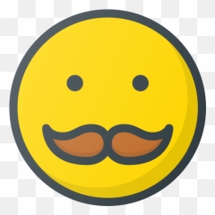 Emoji Emote Emoticon Emoticons Mustache Icon - Free Download Happy,X D Emoticons