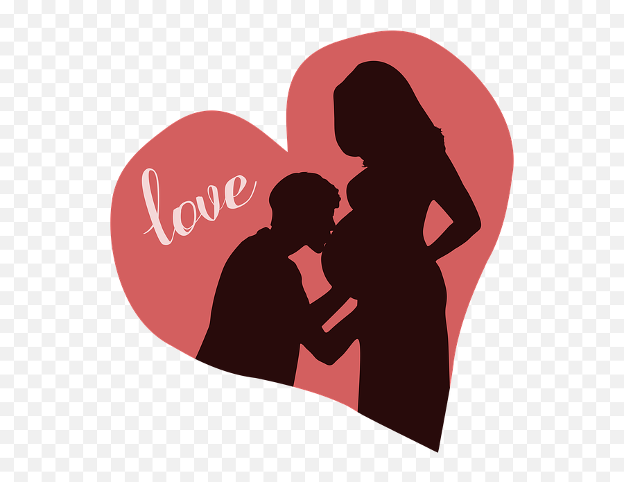 Love Family Heart - Silhouette Pregnant Couple Clipart Emoji,Pregnant With Emotion