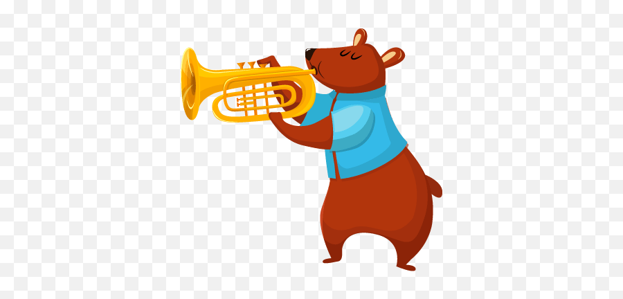 Printable Bear Play A Trumpet Coloring Page Emoji,Emotions Bear Mattel Belinda