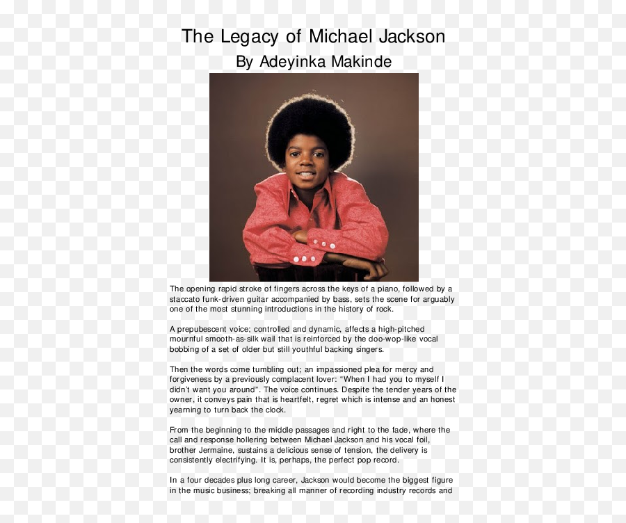 Pdf The Legacy Of Michael Jackson Adeyinka Makinde Emoji,Michael Jackson Human Emotion