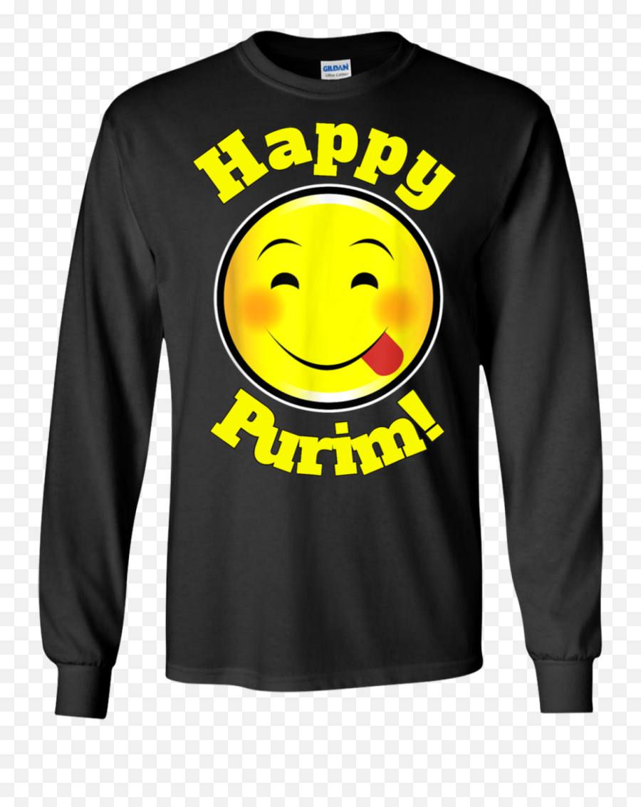 Happy Purim Smiley Emoji Sticking Tongue Out Funny Shirt,Simley Emoji