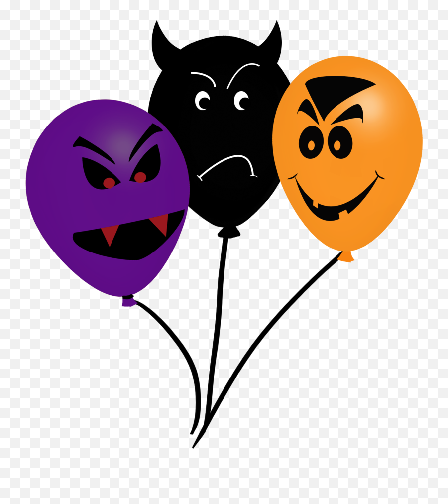 Balloon Clipart - Halloween Balloon Cartoon Png Transparent Emoji,Emoticon Balloons