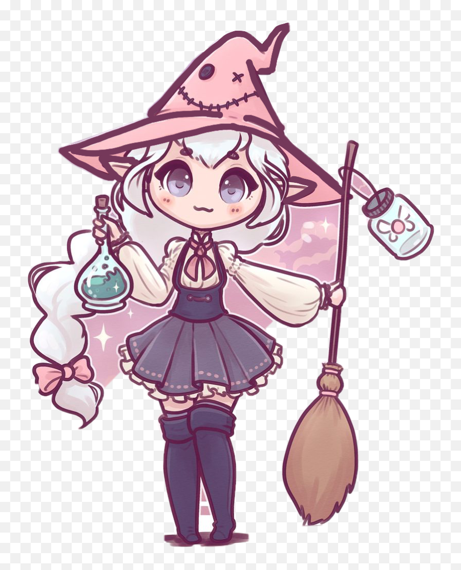 Witch Kawaii Cute Sticker - Witch Kawaii Emoji,Witchy Emojis