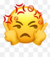 Emoji Angry Amgryemoji Sticker By Justalittletrashcan - Happy,Angry Smile Emoji