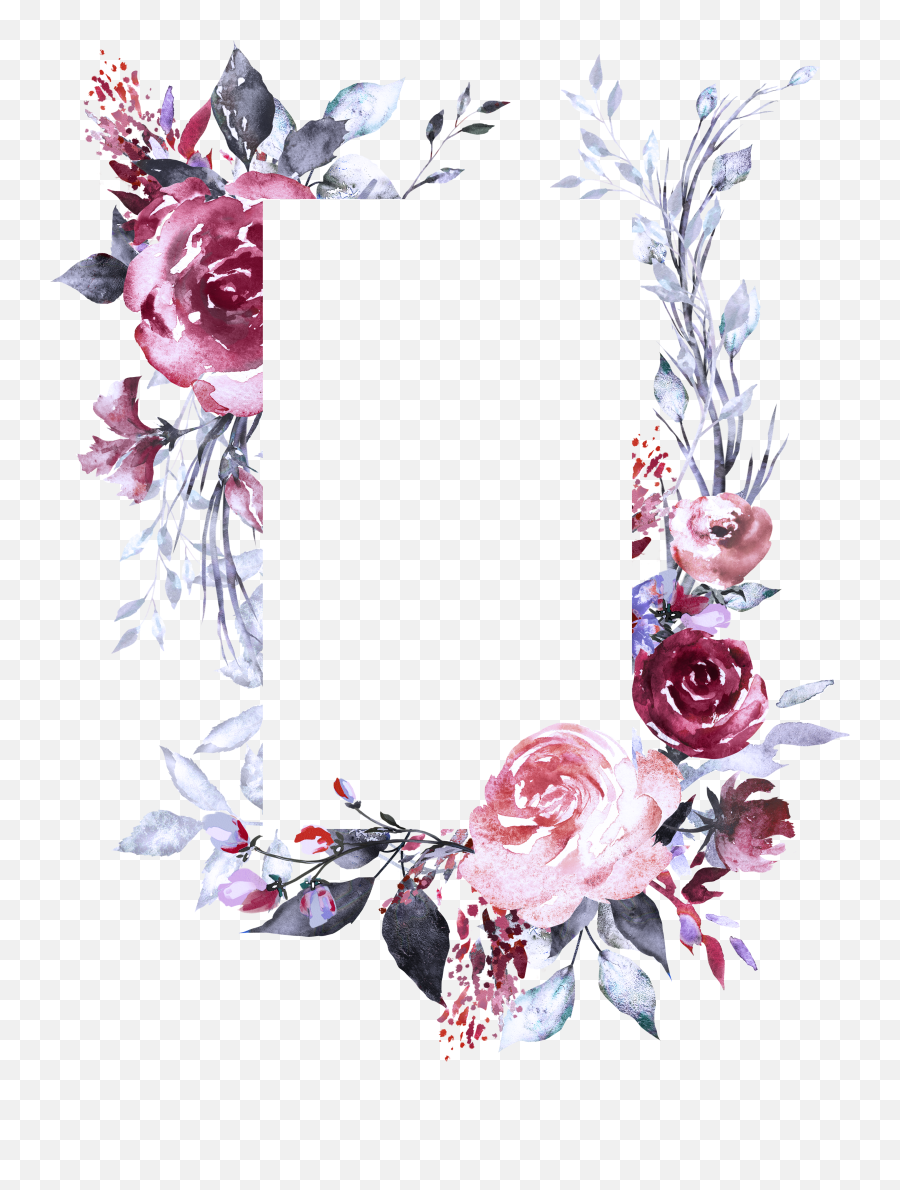 Pin - Frame Watercolor Flowers Png Emoji,Marco 32 Emotion