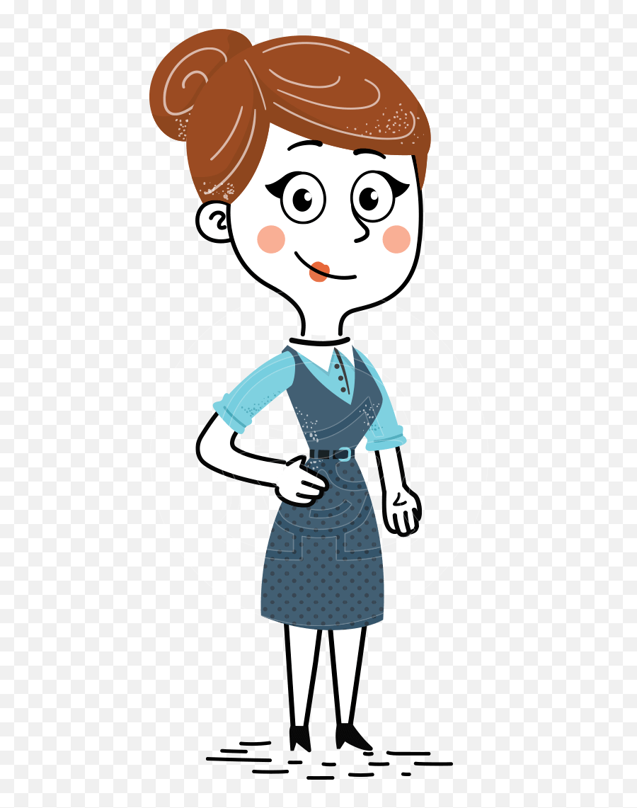 Hand - Drawn Style Female Teacher Cartoon Character Graphicmama Drawing Emoji,Character Emotions Lesson