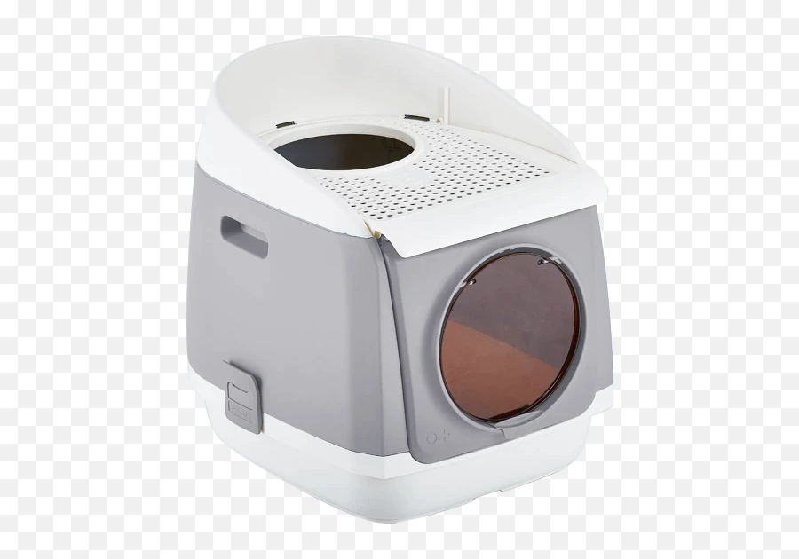 Large Space Cat Litter Pan Hooded Cat Toilet Box With Breathable Lid U0026 Easy Entrance Transparent Door Safe Buckle Litter Drawer - Cat Toilet Box Emoji,Cat Headband Bands Emotion