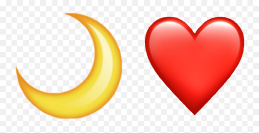 Moon Emoji Iphone Heart Sticker By Taii - Girly,Moon Emoji