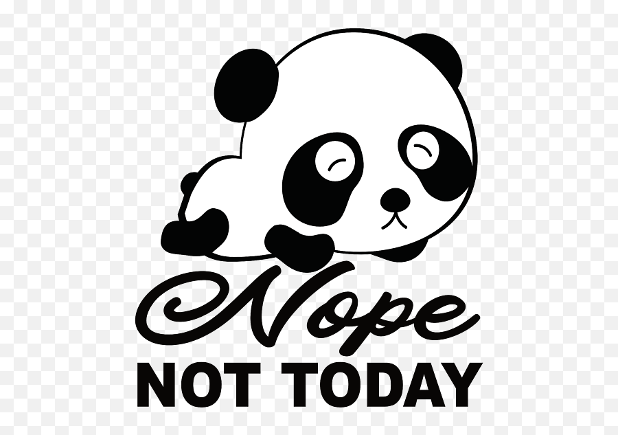 Panda Nope Not Today Shower Curtain For - Dot Emoji,Panda Emoticon Face Character Print Tank Top