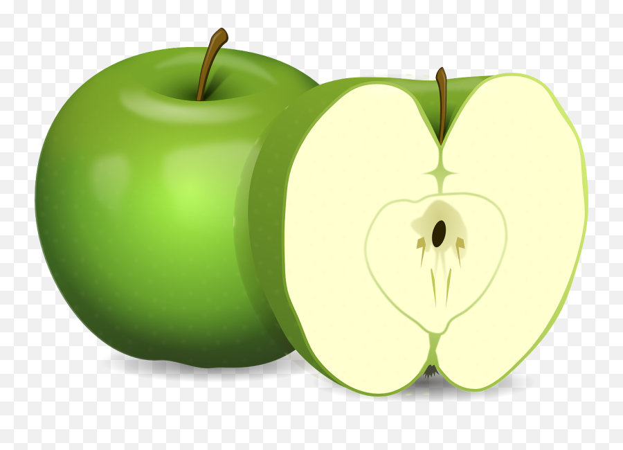 5840 Green Leaf Clip Art Public Domain Vectors - Apple Clipart Emoji,Pi?atas Navide?as De Emojis