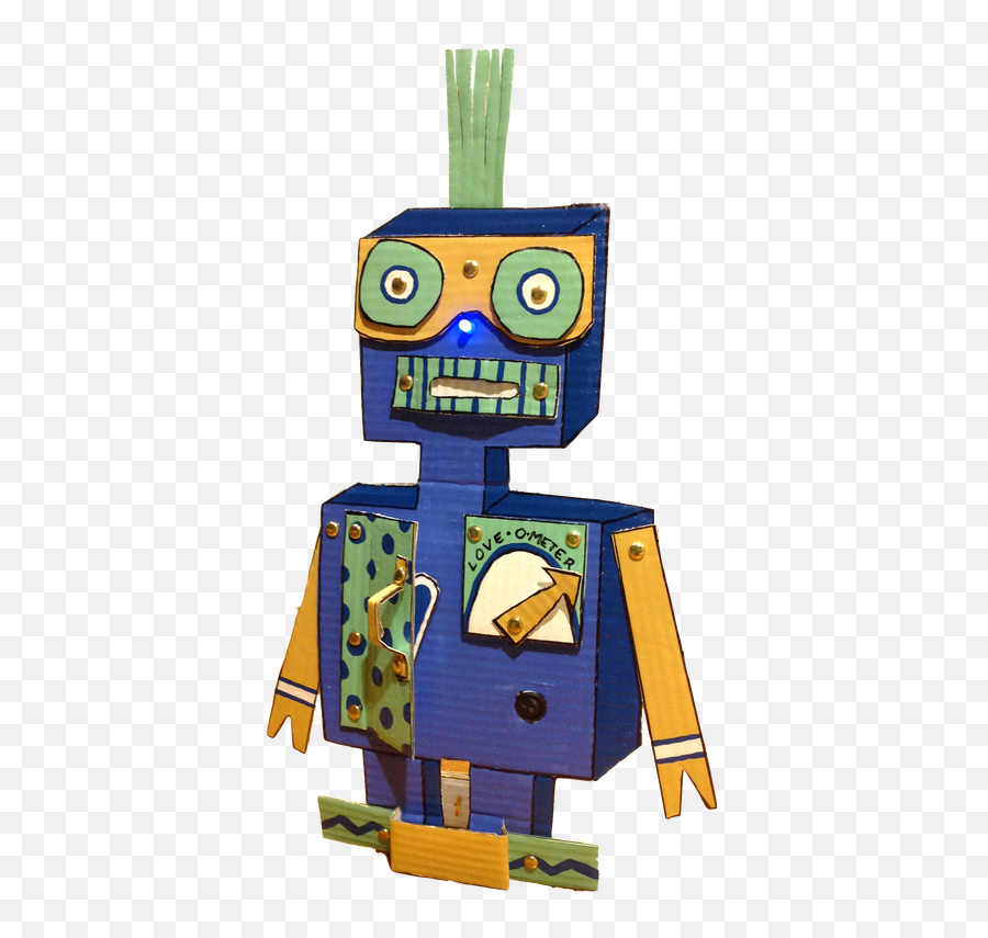 Cardboard Light Up Moveable Robot - Fictional Character Emoji,Light Up Emotion Face