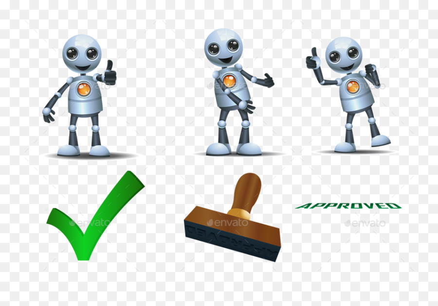 Little Robot Thumb Up Of Approval - Garden Tool Emoji,Approve Emotions Clipart