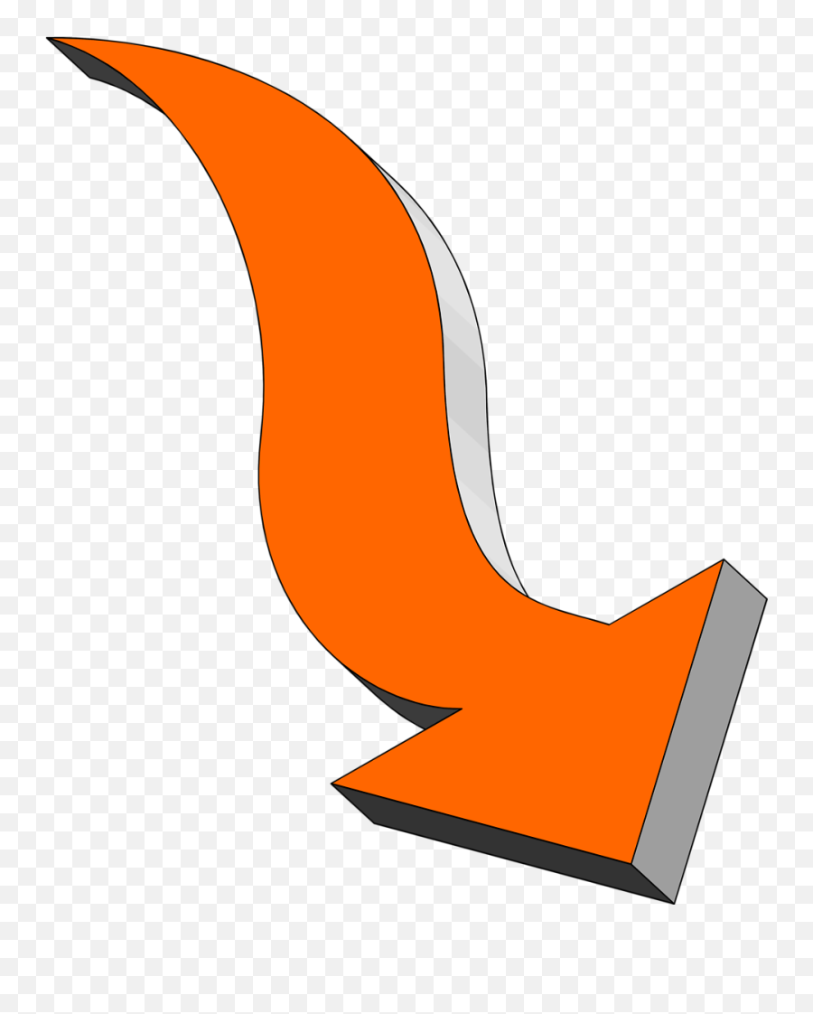 Drawn Wavy Orange Down Arrow Free Image Download Emoji,Orange Arrow Emoji