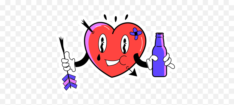 Drinking Heart Sticker - Transparent Png U0026 Svg Vector File Happy Emoji,Injured Emoticon