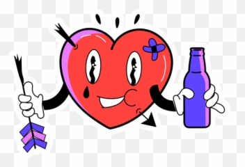 Drinking Heart Sticker - Transparent Png U0026 Svg Vector File Happy Emoji,Injured Emoticon